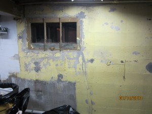 basement wall before