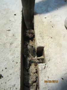 Decayed wood in the channels