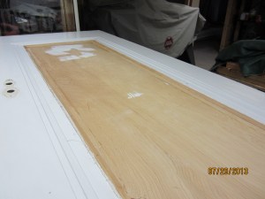 Mirror removed, ready to take off the paint.