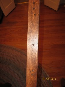 This door stop was full of nail holes.