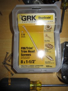Trim head screws.