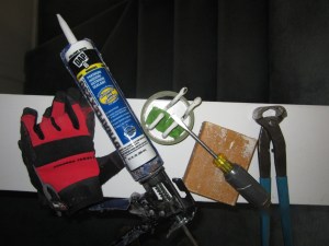 New work gloves and tools at the ready.