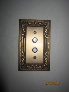 Push button light switches.